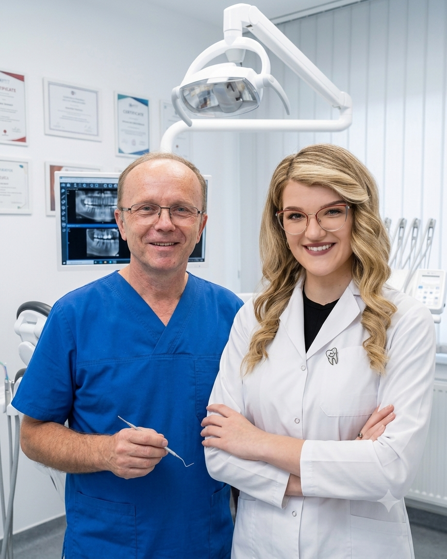 Dr. Edin Begić sa članicom tima u ordinaciji